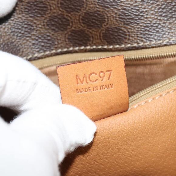 CELINE Macadam Canvas Shoulder Bag Pvc Leather Brown Gold - Picture 13 of 13